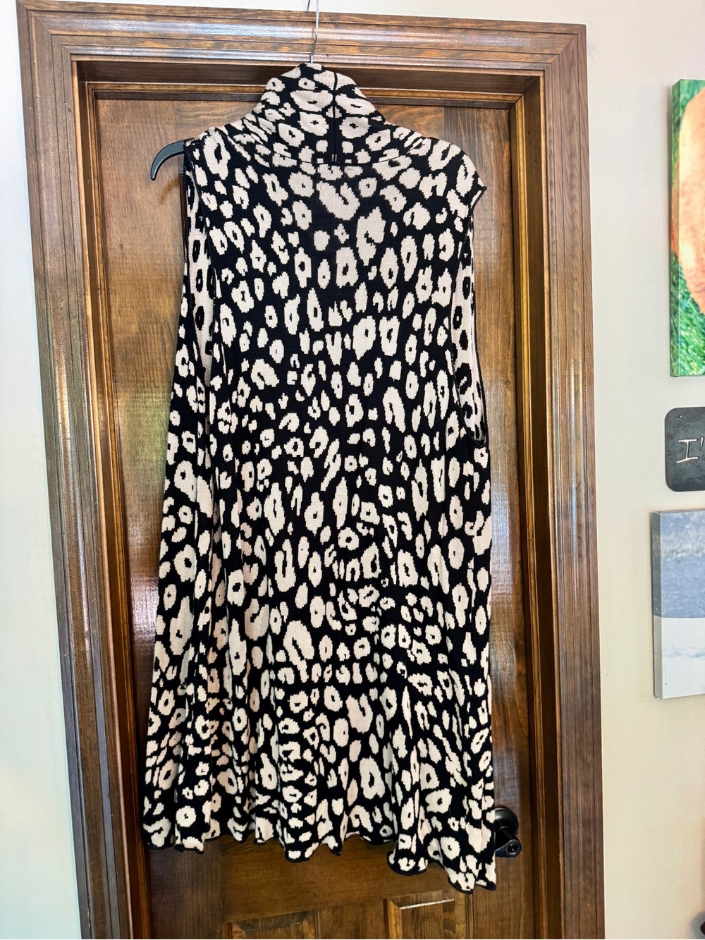 Ruby Rd. Black & Cream Leopard Print Open-Front Vest - Picture 6 of 10